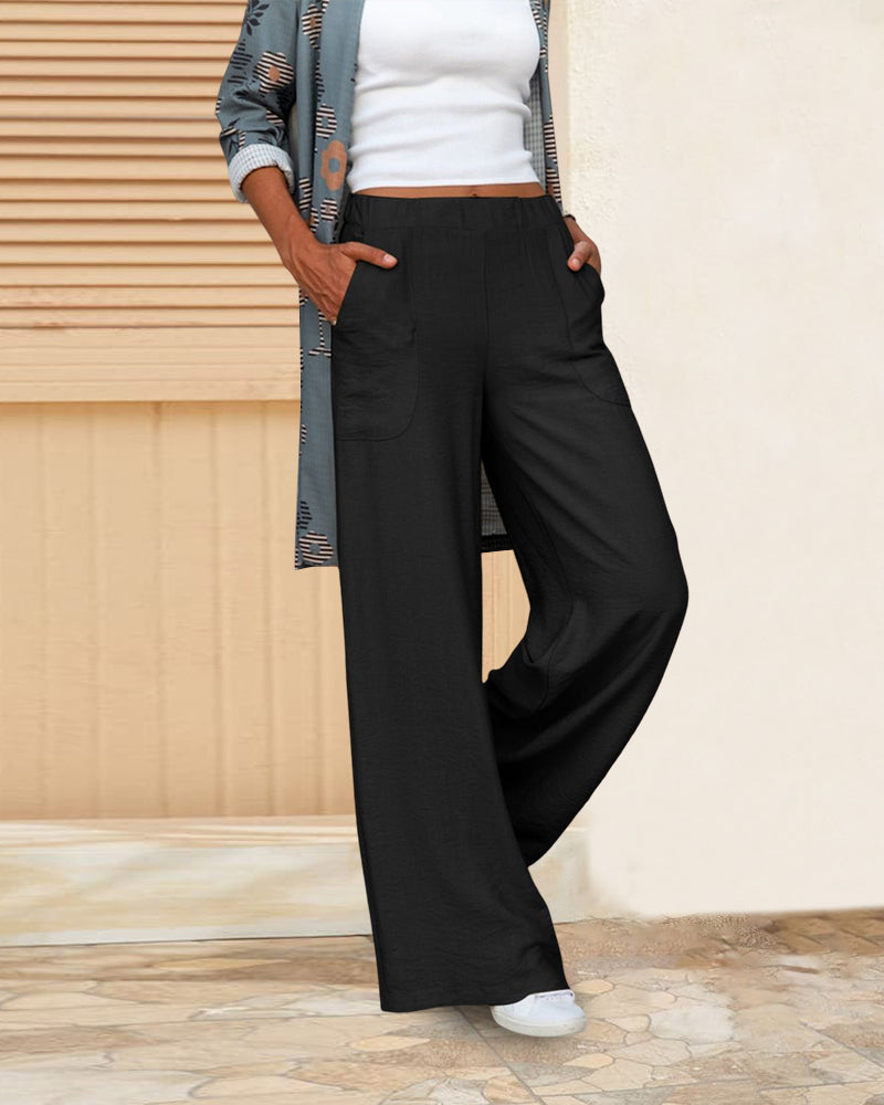 Women's High Waist Slim Fit Trousers – Fitted Solid Dress Pants