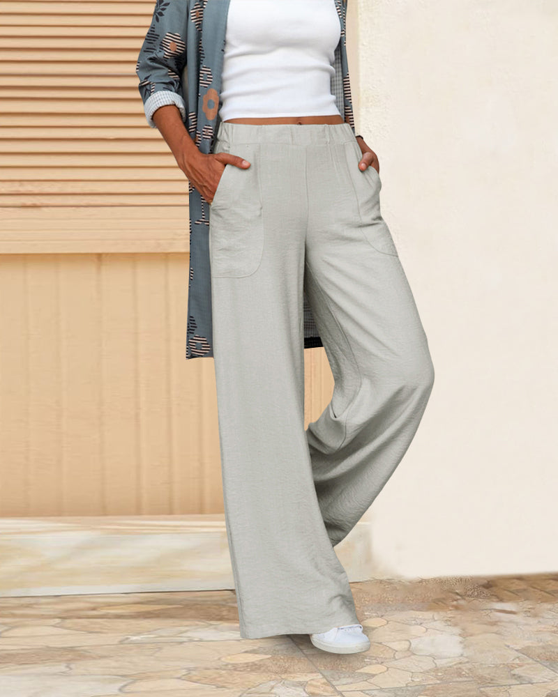 Women's High Waist Slim Fit Trousers – Fitted Solid Dress Pants