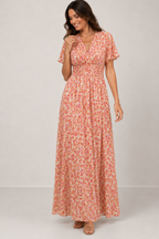 Women's V-Neck Floral Maxi Dress – Boho Summer Dress