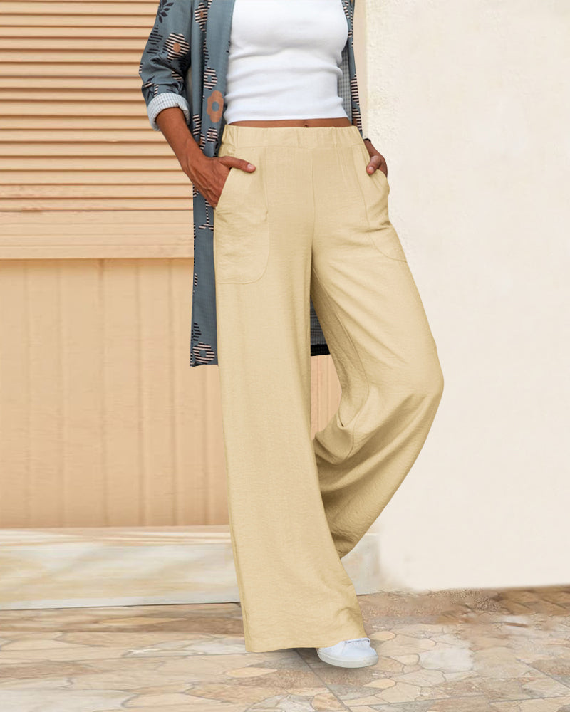 Women's High Waist Slim Fit Trousers – Fitted Solid Dress Pants