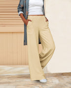 Women's High Waist Slim Fit Trousers – Fitted Solid Dress Pants