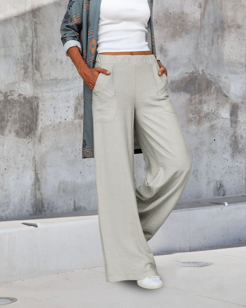 Women's High Waist Slim Fit Trousers – Fitted Solid Dress Pants