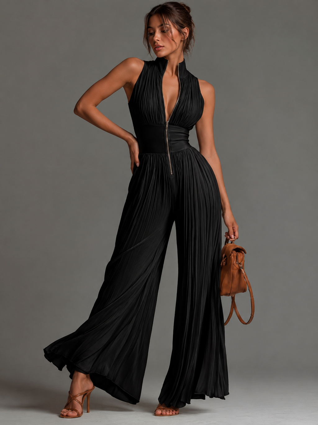 Women's Floral V-Neck Jumpsuit – Wide Leg Summer Party Jumpsuit