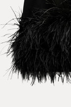 Women's Halter Mini Dress – Feather Detail Party Dress – Claudia