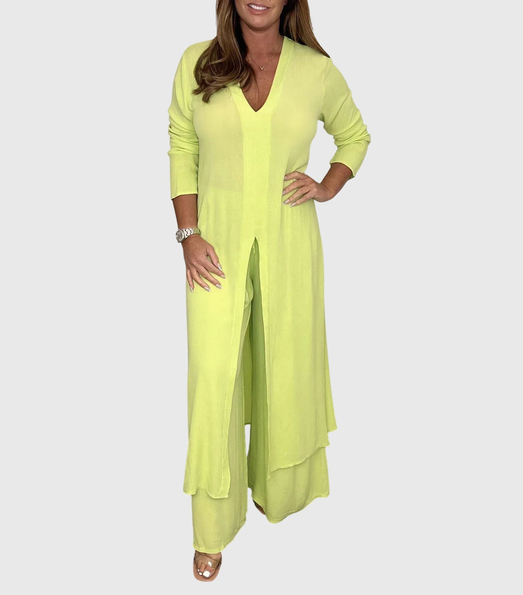 Women's Elegant Wide Leg Set – Matching Two-Piece Set – Naomi