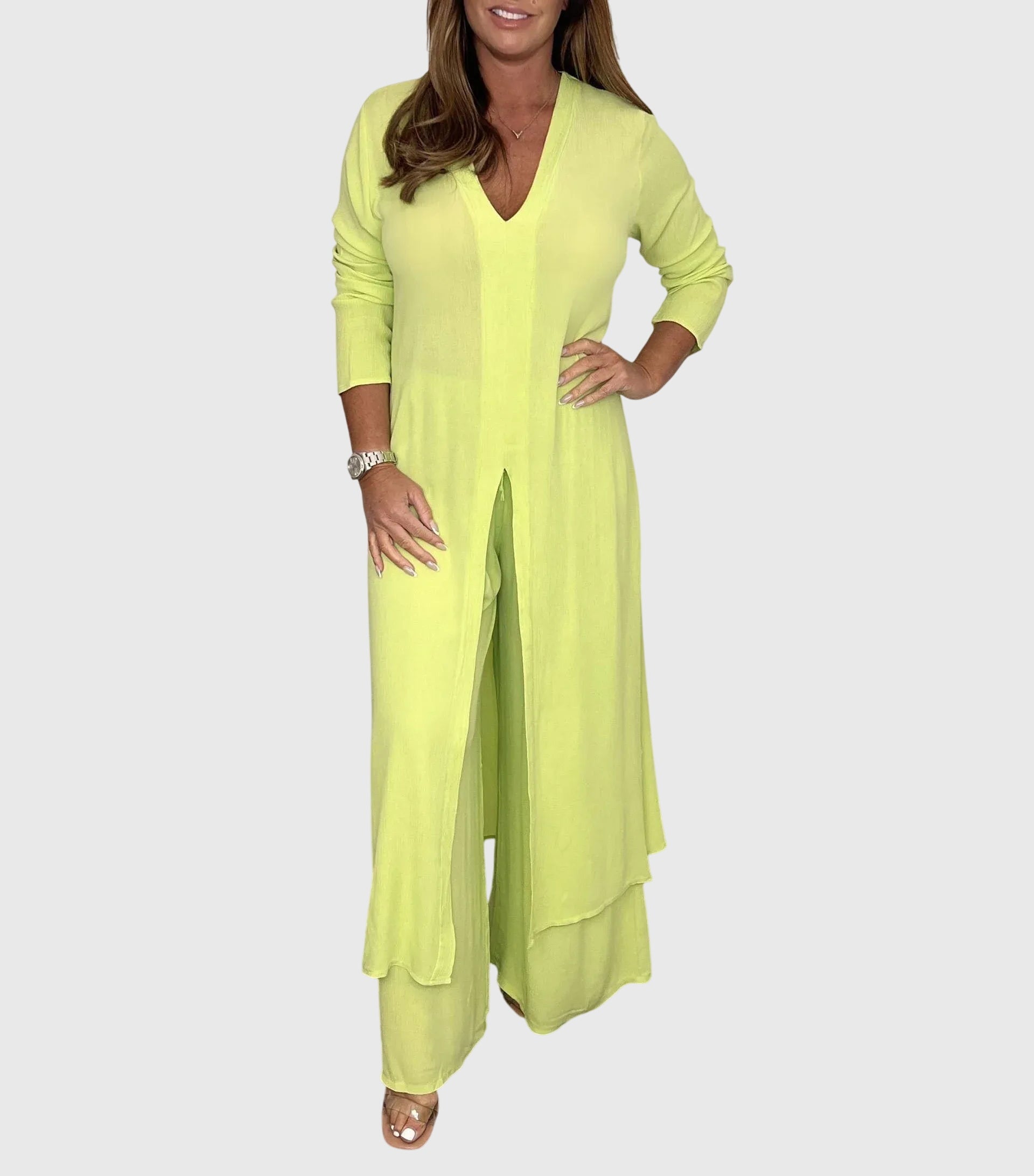 Women's Elegant Wide Leg Set – Matching Two-Piece Set – Naomi