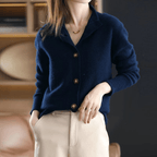 Women's Fluffy Knit Cardigan – Soft Button Front Long Sleeve Cardigan