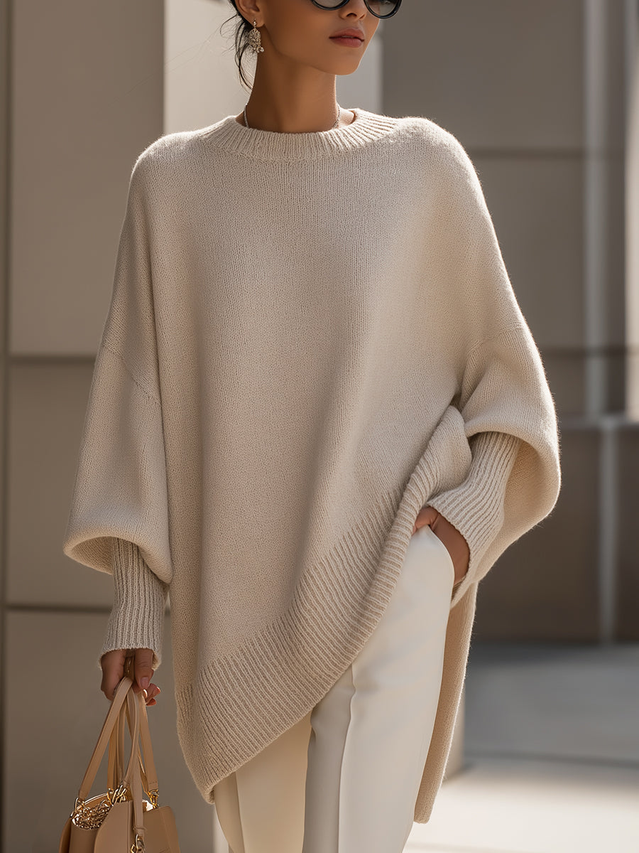 Women's Oversized Sweater – Relaxed Long Sleeve Knit Sweater