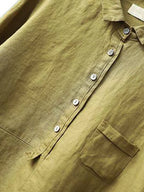 Women's Stand Collar Blouse – Long Sleeve Button Front Blouse