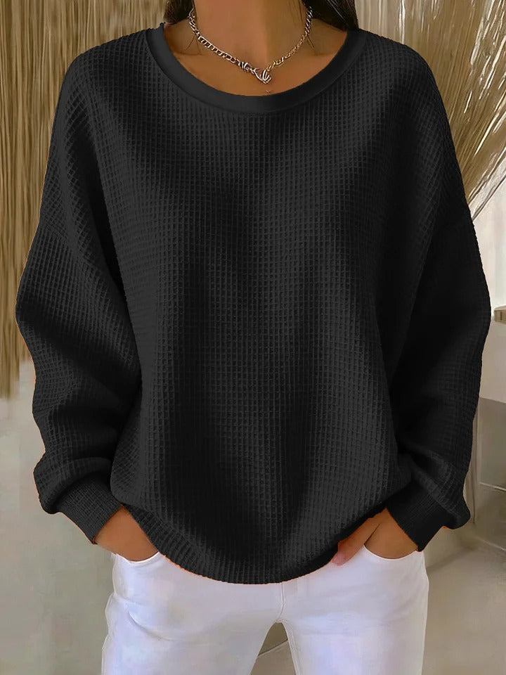 Women's Textured Knit Sweater – Relaxed Everyday Pullover