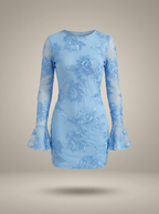 Women's Floral Puff Sleeve Dress – Flare Mini Dress
