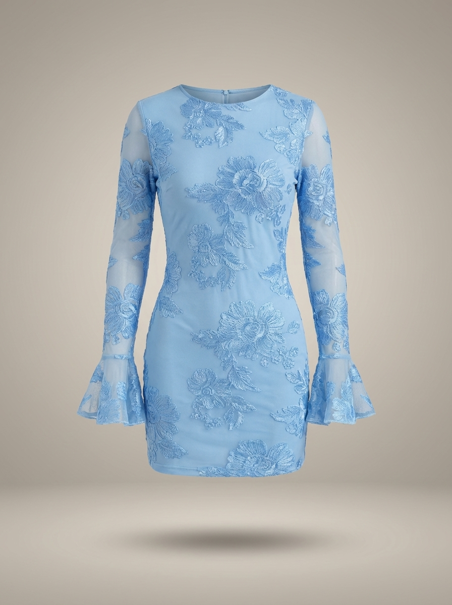 Women's Floral Puff Sleeve Dress – Flare Mini Dress