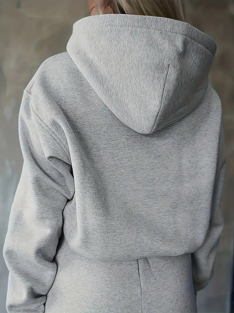 Women's Printed Hoodie Set – Wide Leg Tracksuit