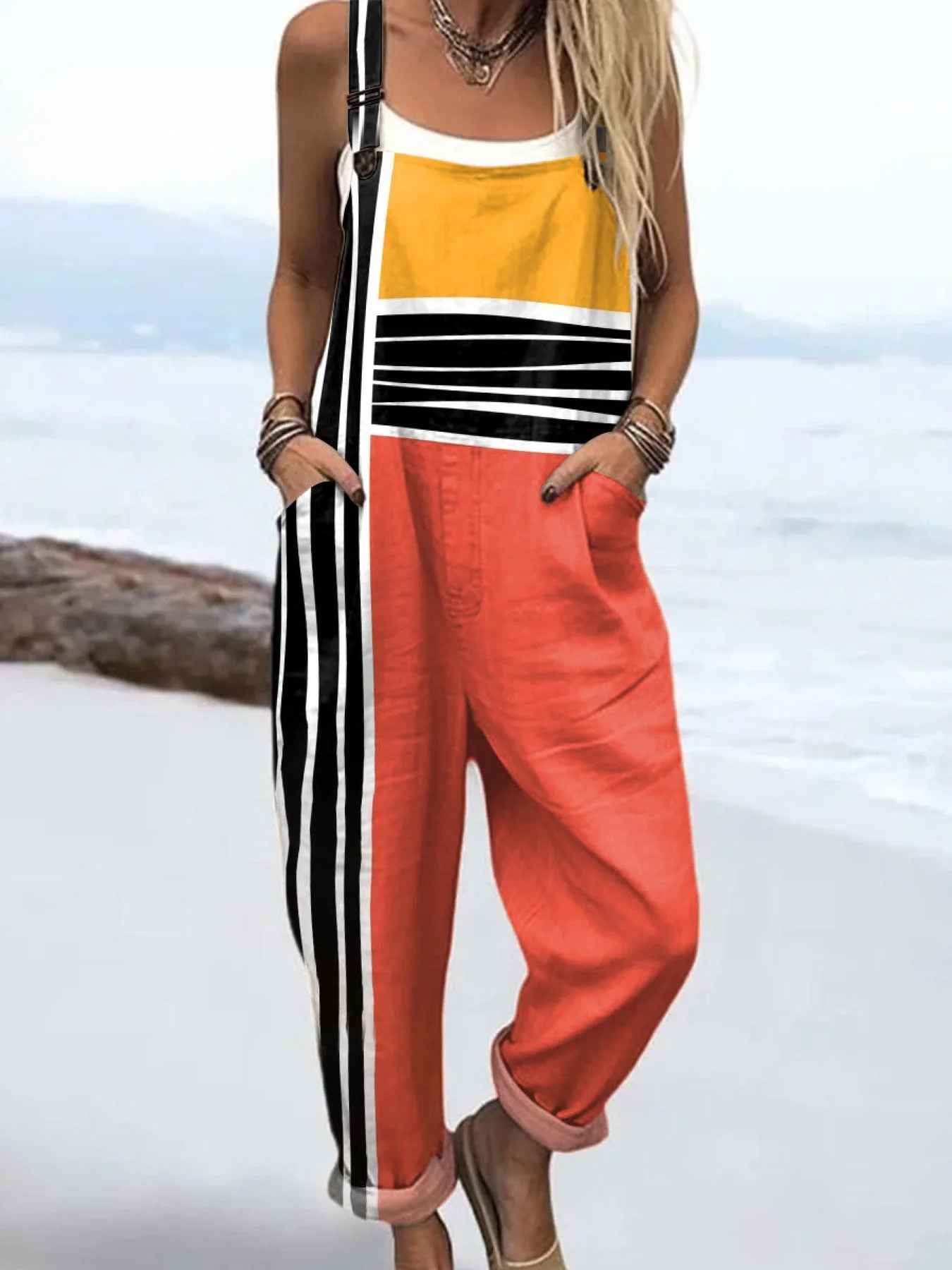 Women's Printed Tailored Jumpsuit – Wide Leg Jumpsuit – Teagan