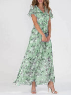 Women's Floral Maxi Dress – Flowy Summer Occasion Dress