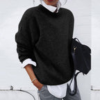 Women's Everyday Knit Sweater – Relaxed Round Neck Pullover