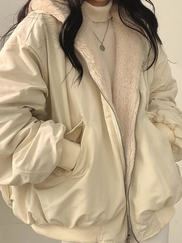 Women's Reversible Hooded Jacket – Oversized Winter Coat