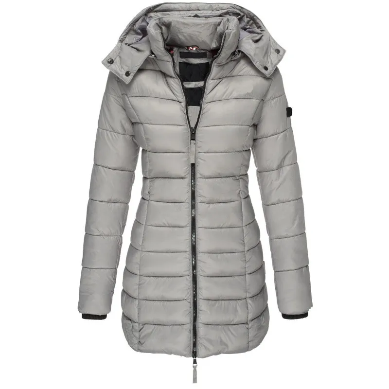 Women's Mid-Length Winter Jacket – Tailored Button Front Coat