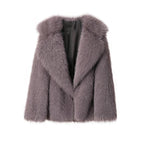Women's Oversized Faux Fur Coat – Fluffy Winter Statement Jacket