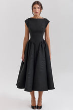 Women's Tailored Waist Dress – Flowy Formal Wedding Guest Dress