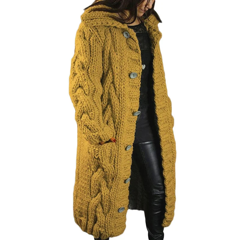 Women's Chunky Cardigan – Relaxed Long Sleeve Winter Cardigan