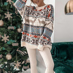 Women's Reindeer Christmas Sweater – Festive Holiday Knit Sweater