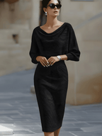 Women's Batwing Sleeve Dress – Boat Neck Bodycon Dress