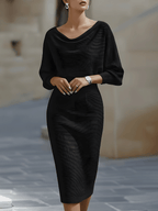 Women's Batwing Sleeve Dress – Boat Neck Bodycon Dress