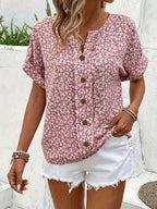 Women's Floral Summer Blouse – Short Sleeve Blouse