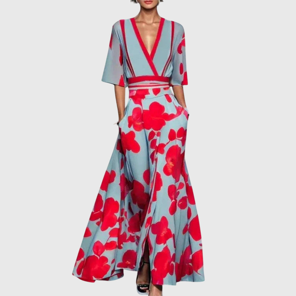 Women's Elegant Maxi Dress – Long Sleeve Evening Dress – Margaret
