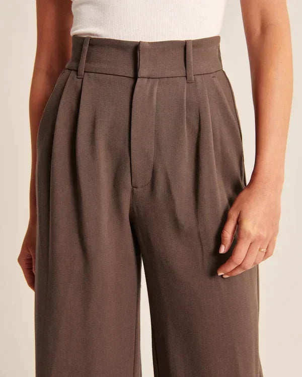 Women's Flared Trousers – High Waist Fitted Flare Leg Pants