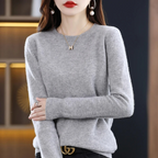 Women's Classic Crew Neck Sweater – Soft Long Sleeve Knit Pullover
