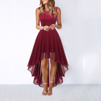 Women's Wedding Guest High-Low Midi Dress – Flowy Asymmetrical Occasion Dress