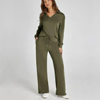 Women's Relaxed Co-Ord Set – Wide Leg Lounge Outfit