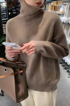 Women's Roll Neck Sweater – High Neck Long Sleeve Knit Pullover