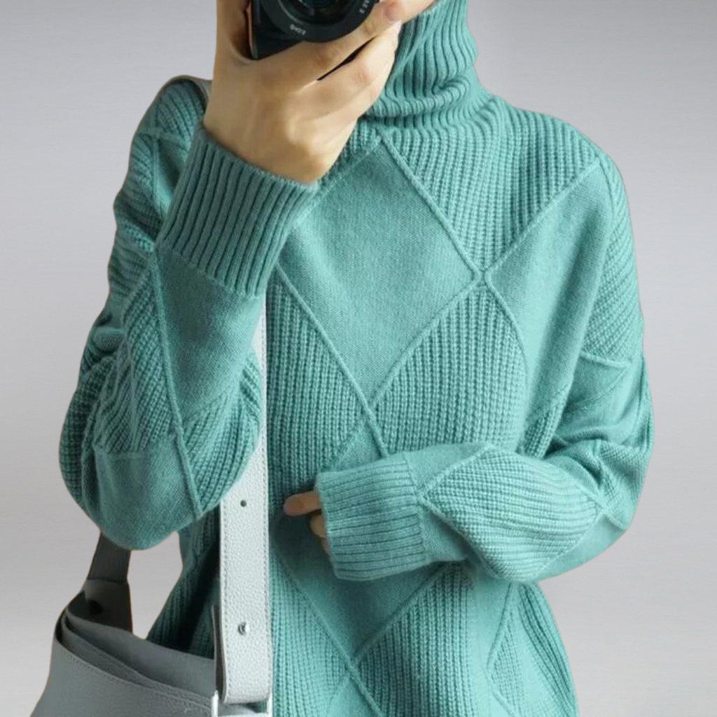 Women's Turtleneck Sweater – Knit Pullover Sweater – Myla