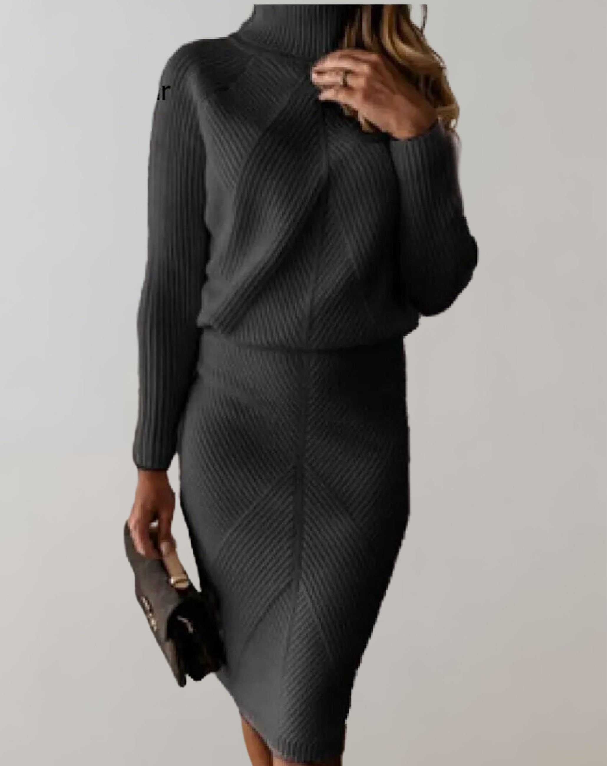Women's Turtleneck Skirt Set – Long Sleeve Fitted Two-Piece Set