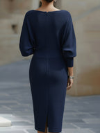 Women's Batwing Sleeve Dress – Boat Neck Bodycon Dress