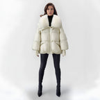 Women's Fur Collar Puffer Jacket – Hooded Long Quilted Jacket