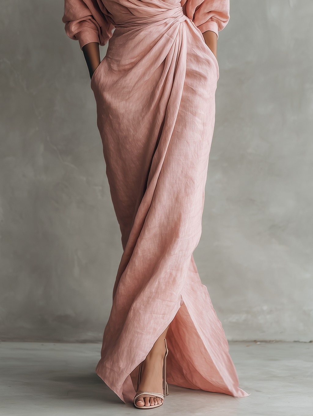 Women's V-Neck Maxi Dress – Flowy Minimalist Summer Dress