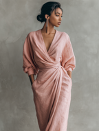 Women's V-Neck Maxi Dress – Flowy Minimalist Summer Dress