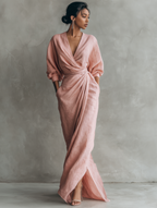 Women's V-Neck Maxi Dress – Flowy Minimalist Summer Dress
