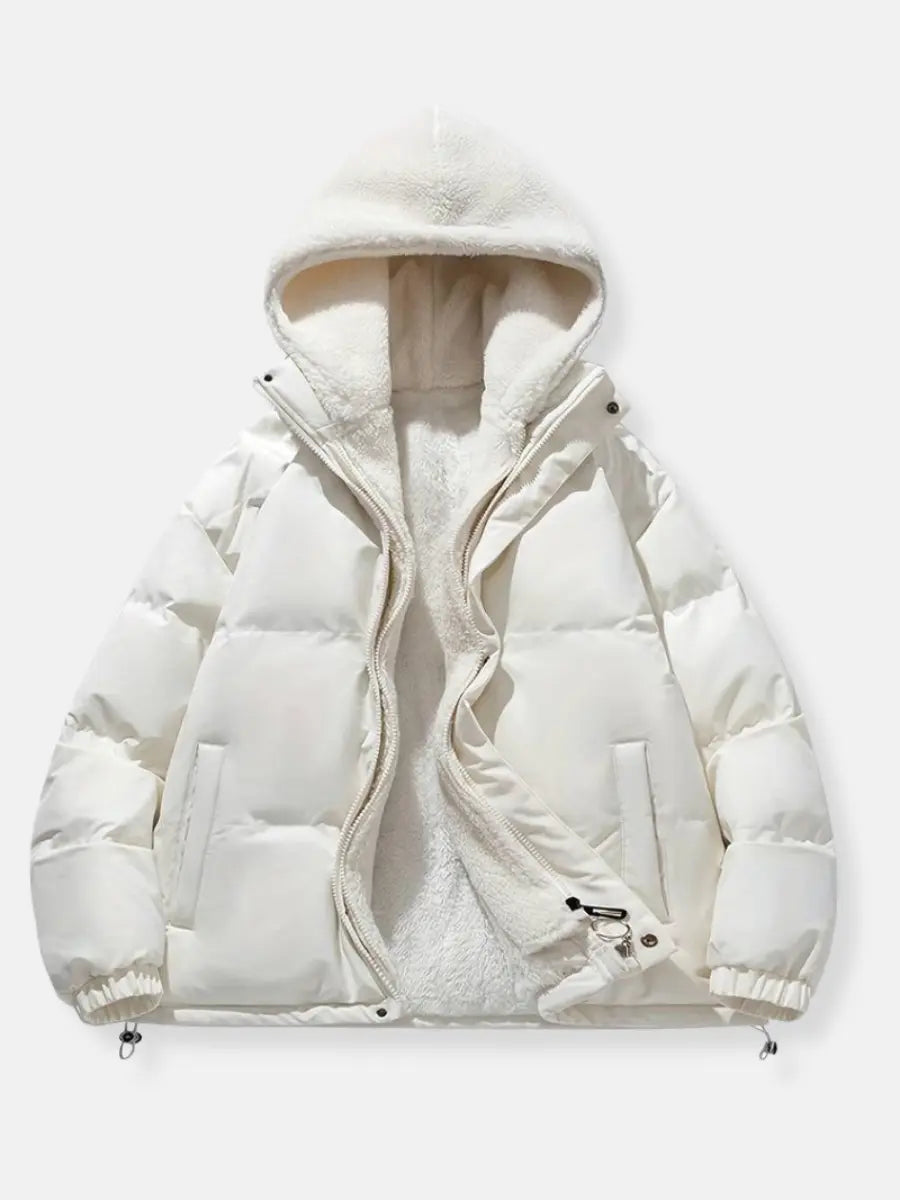Women's Fleece Lined Jacket – Hooded Winter Zip-Up Jacket