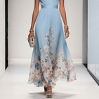 Women's Wedding Guest Floral Maxi Dress – Flowy Summer Occasion Dress