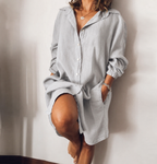 Women's Tunic Button Blouse – Relaxed Longline Shirt Blouse