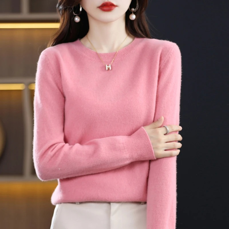 Women's Classic Crew Neck Sweater – Soft Long Sleeve Knit Pullover