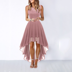 Women's Wedding Guest High-Low Midi Dress – Flowy Asymmetrical Occasion Dress