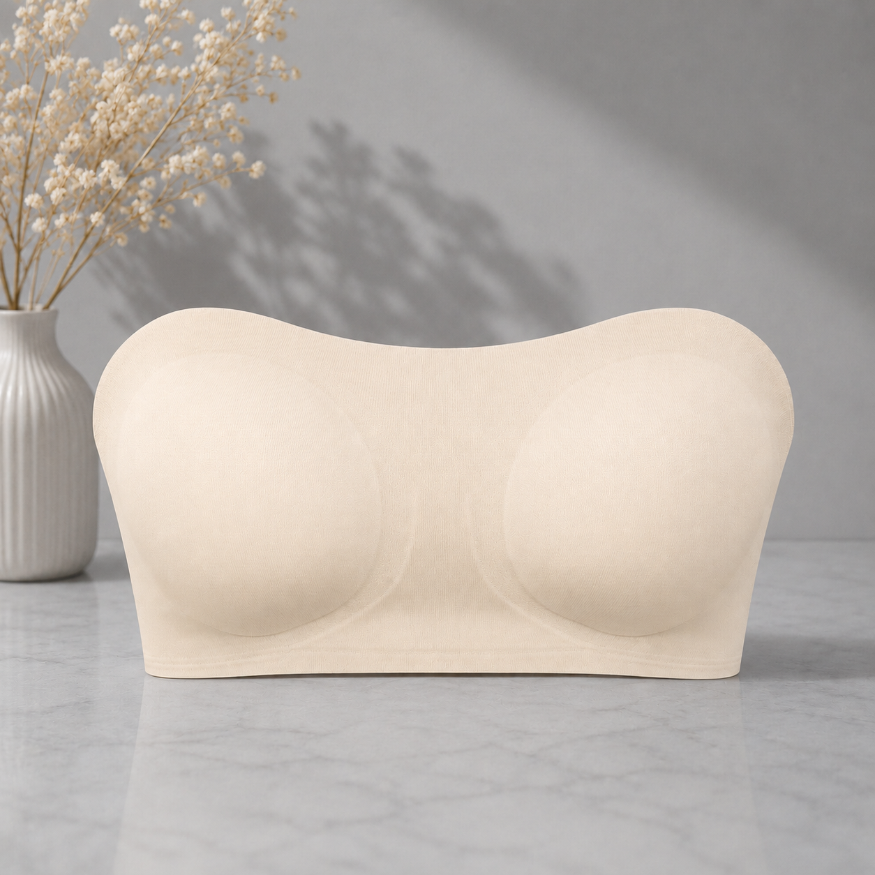 Women's Strapless Wireless Bra – Crossover Side Closure Support Bra