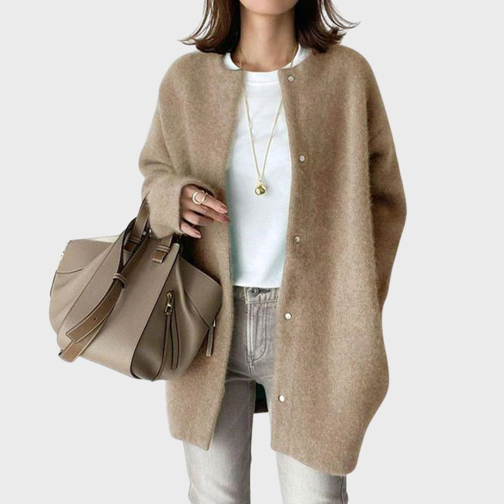 Women's Classic Button Cardigan – Soft Long Sleeve Layering Cardigan