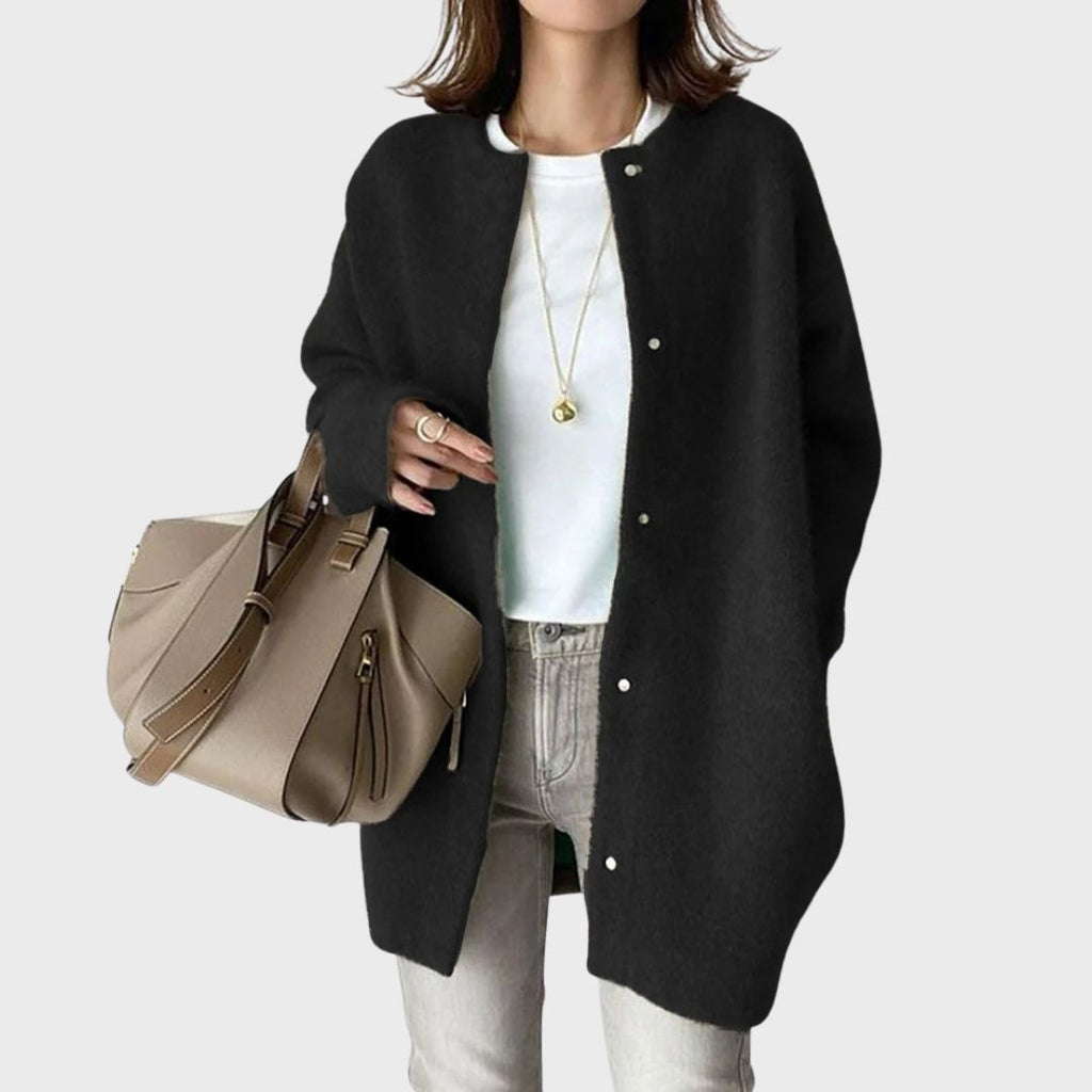 Women's Classic Button Cardigan – Soft Long Sleeve Layering Cardigan